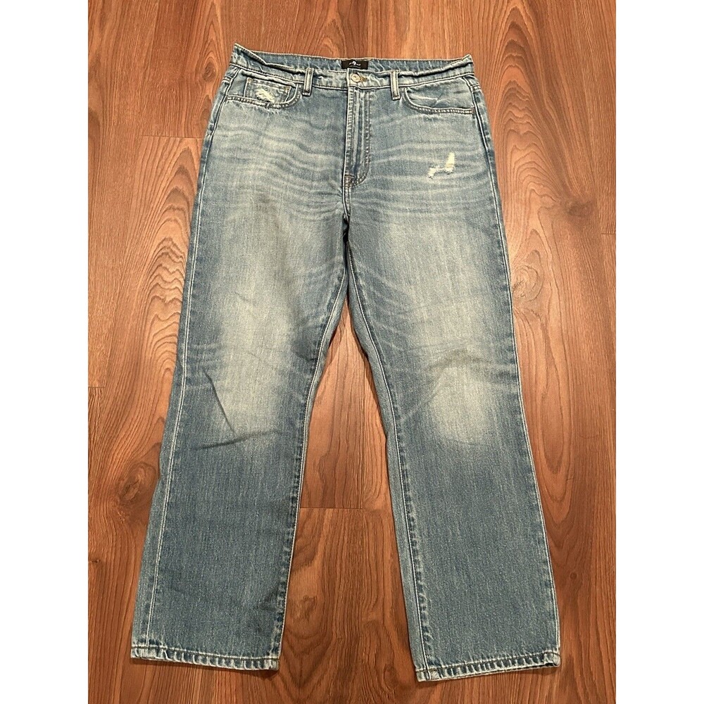 7 For All Mankind Light Blue Cropped Ankle Jeans